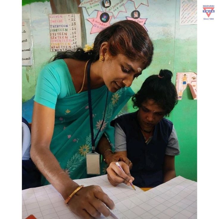 Blind student reading braille